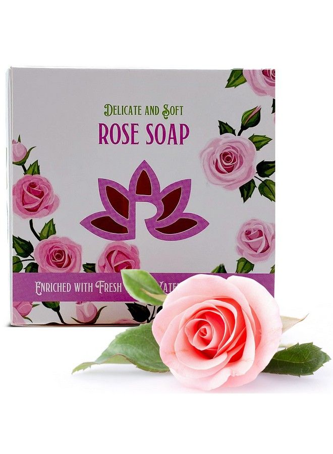 Relaxcation Vegan Natural Cold Process Soap With Fresh Rose Water Kaolin Clay Rose Petals Moisturizing Coconut Oil Gentle Pink Soap For Sensitive Skin Perfect For Face And Body - Image 2