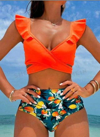 SHEIN V-Neck Ruffle SwimTrimmed Top And Fruit Printed Bikini - pzsku/Z62ACB7B648524675DD29Z/45/_/1719270124/745a7dc7-0ef4-443d-a695-6146557d3abc
