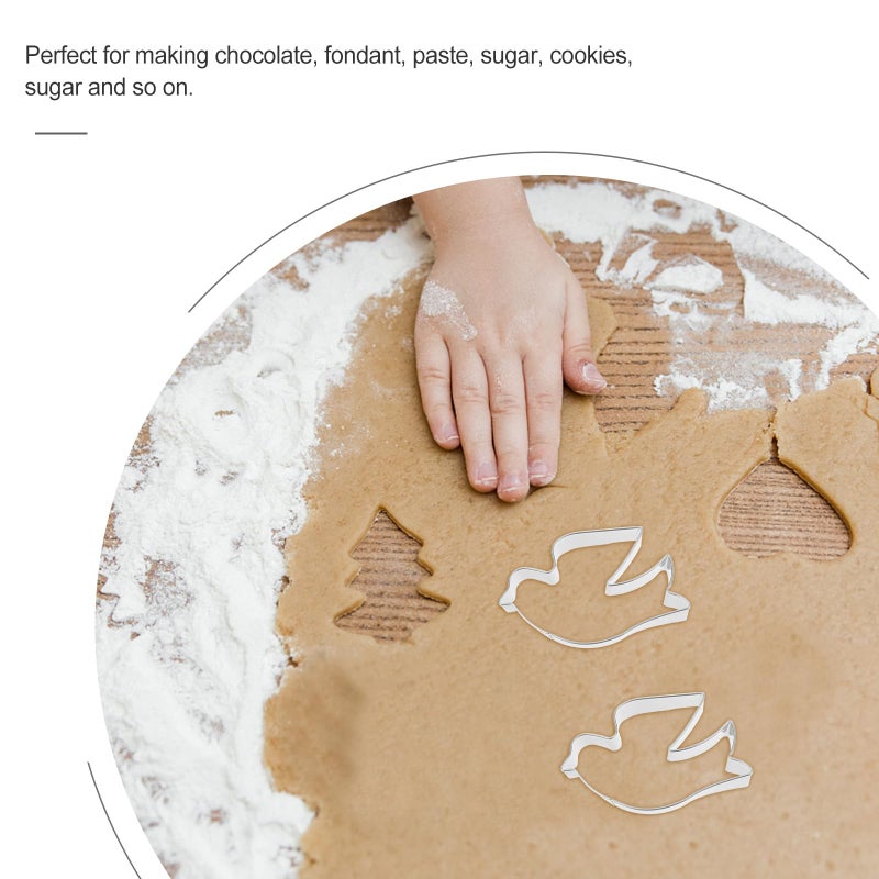 Stainless Steel Pigeon Cookie Cutters Set 5 Pieces Dove Shaped Baking Tools - Image 4