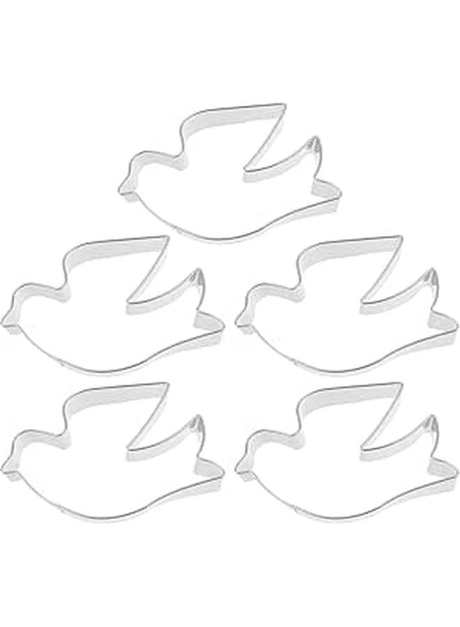 Stainless Steel Pigeon Cookie Cutters Set 5 Pieces Dove Shaped Baking Tools - Image 1