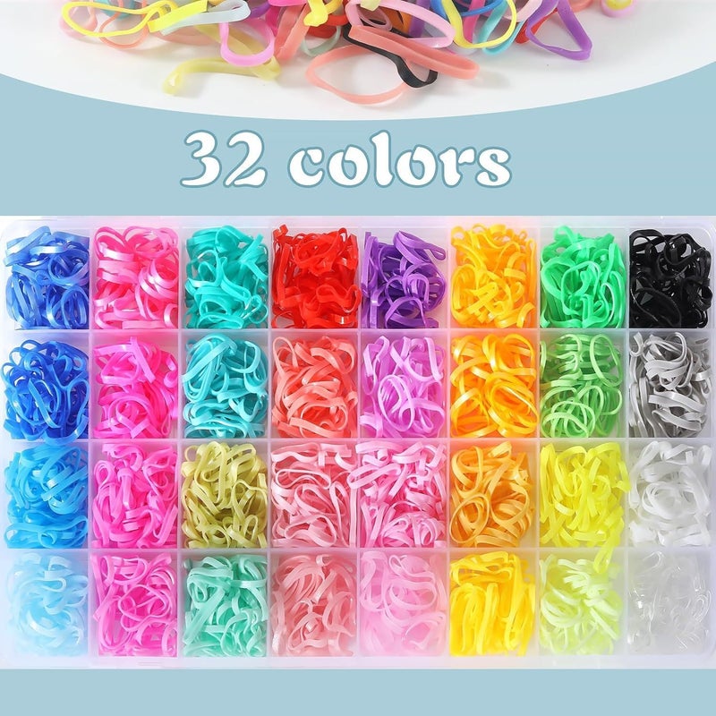 ChicAbode 32 Colors, Small Hair Band Rubber Band, 16 Kinds of Hair Design Tools, Elastic Girl Baby Hair Bands, Mini Hair Bands, Hair Cutting Accessories with Hair Bands, Suitable for Girls, Babies and Children - Image 2