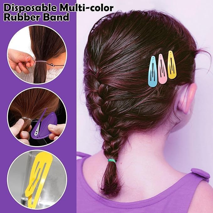 ChicAbode 32 Colors, Small Hair Band Rubber Band, 16 Kinds of Hair Design Tools, Elastic Girl Baby Hair Bands, Mini Hair Bands, Hair Cutting Accessories with Hair Bands, Suitable for Girls, Babies and Children - Image 4