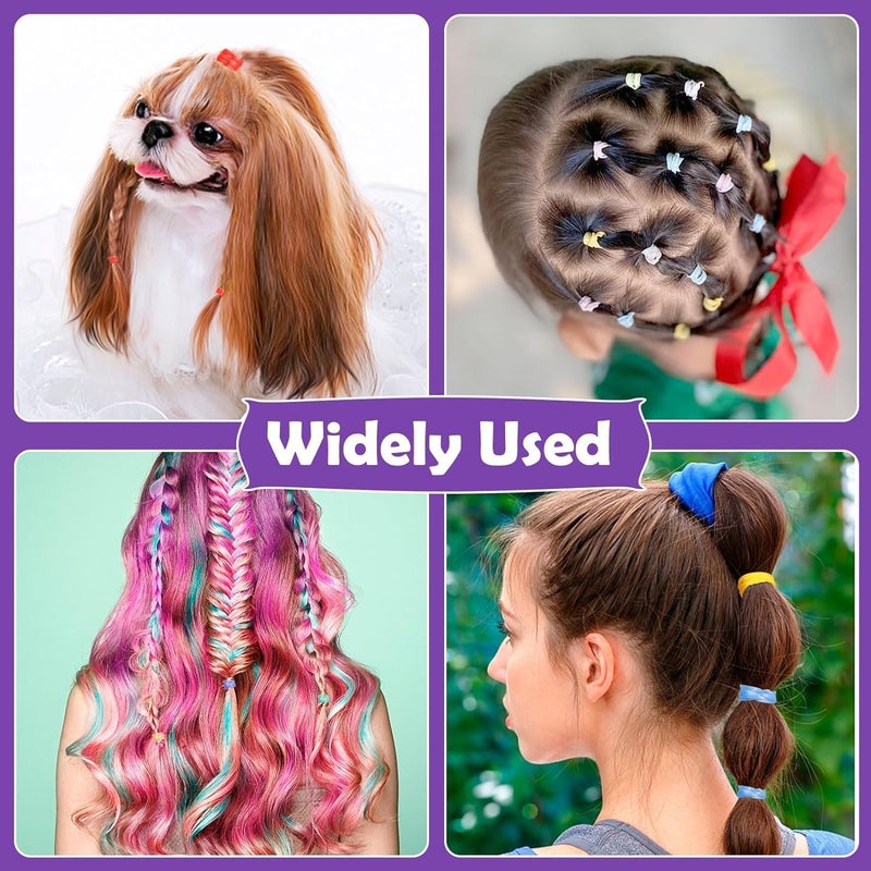 ChicAbode 32 Colors, Small Hair Band Rubber Band, 16 Kinds of Hair Design Tools, Elastic Girl Baby Hair Bands, Mini Hair Bands, Hair Cutting Accessories with Hair Bands, Suitable for Girls, Babies and Children - Image 3
