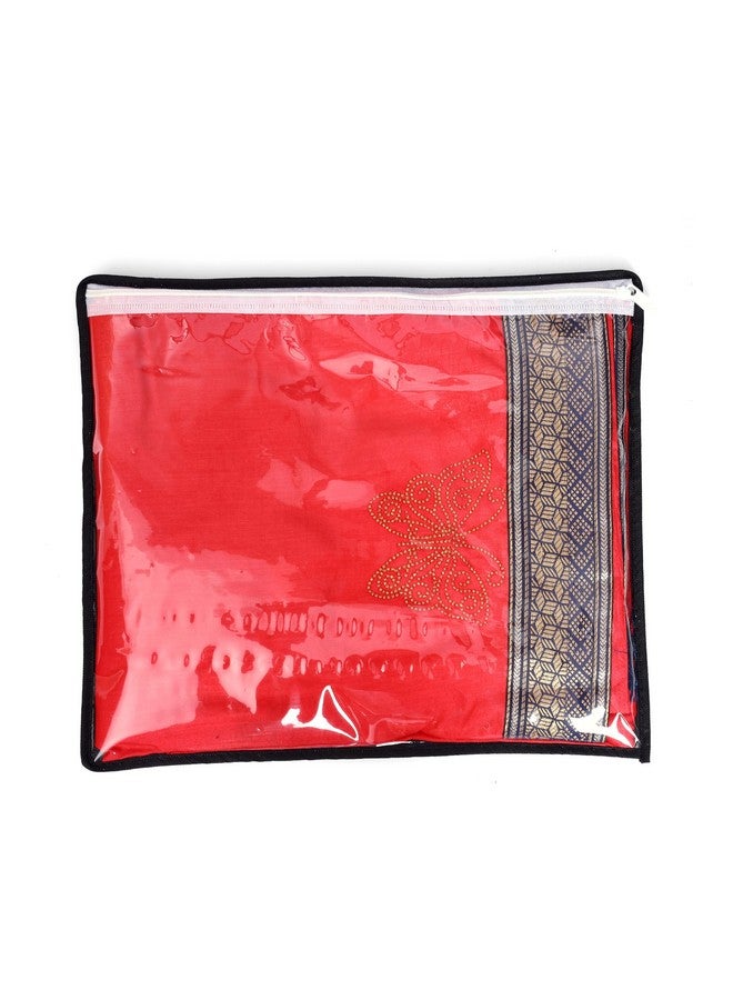 LAXIS HOMFIL Brand - LAXIS Non-Woven Printed Single Saree Cover, Saree Bag Pack of 10Pcs, Transparent Saree Covers With Zip, Saree Covers For Storage, Wardrobe Organiser, Size-36x42x2cm (Blue) - Image 3