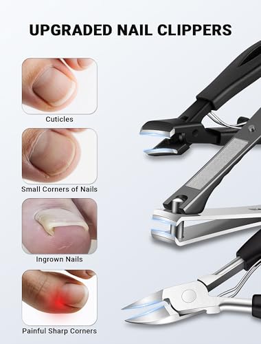 MERDTTES Toenail Clippers for Seniors Thick Toenails, Sharp Ingrown Toenail Clippers Nail Cutter Long Handle with Wide Jaw for Thick Nails, Heavy Duty Large Toe Nail Clipper Set for Men & Women,7 Pcs - Image 4