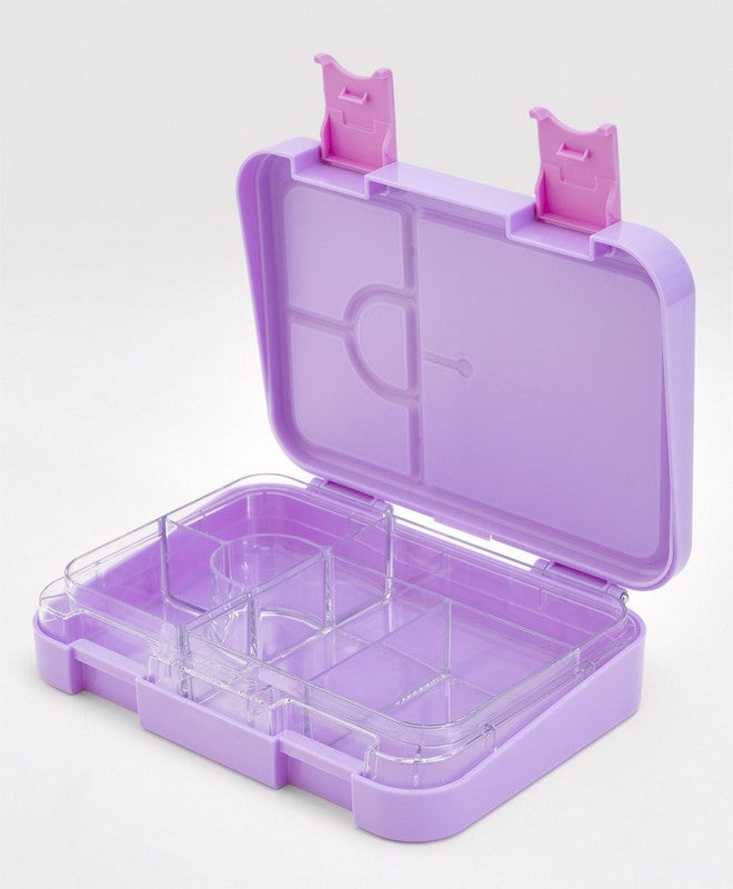 Bonfino Lunch Box, City Theme, Easy to Carry, Leak-Proof Lid, Microwave Safe, 3 Years+, 22 x 15.5 x 5cm - Purple - Image 2
