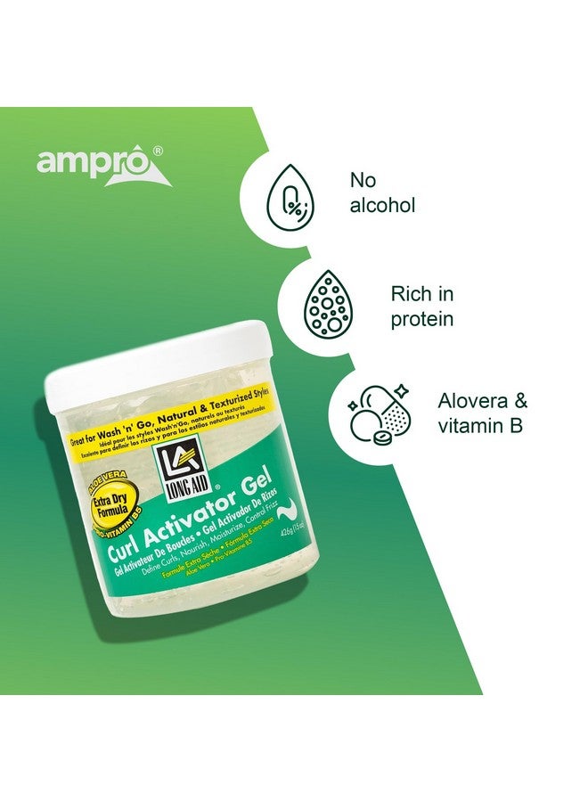 Ampro Long-Aid Activator Gel - Enriched with Aloe Vera, Protein, and Vitamin B Complex - Brings Essential Moisture to Strands - Defines Your Natural Curls - Extra Dry - 15 oz - Image 5