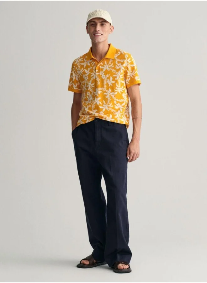 GANT Gant Palm Lei Print Piqué Polo Shirt