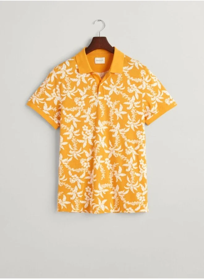 GANT Gant Palm Lei Print Piqué Polo Shirt