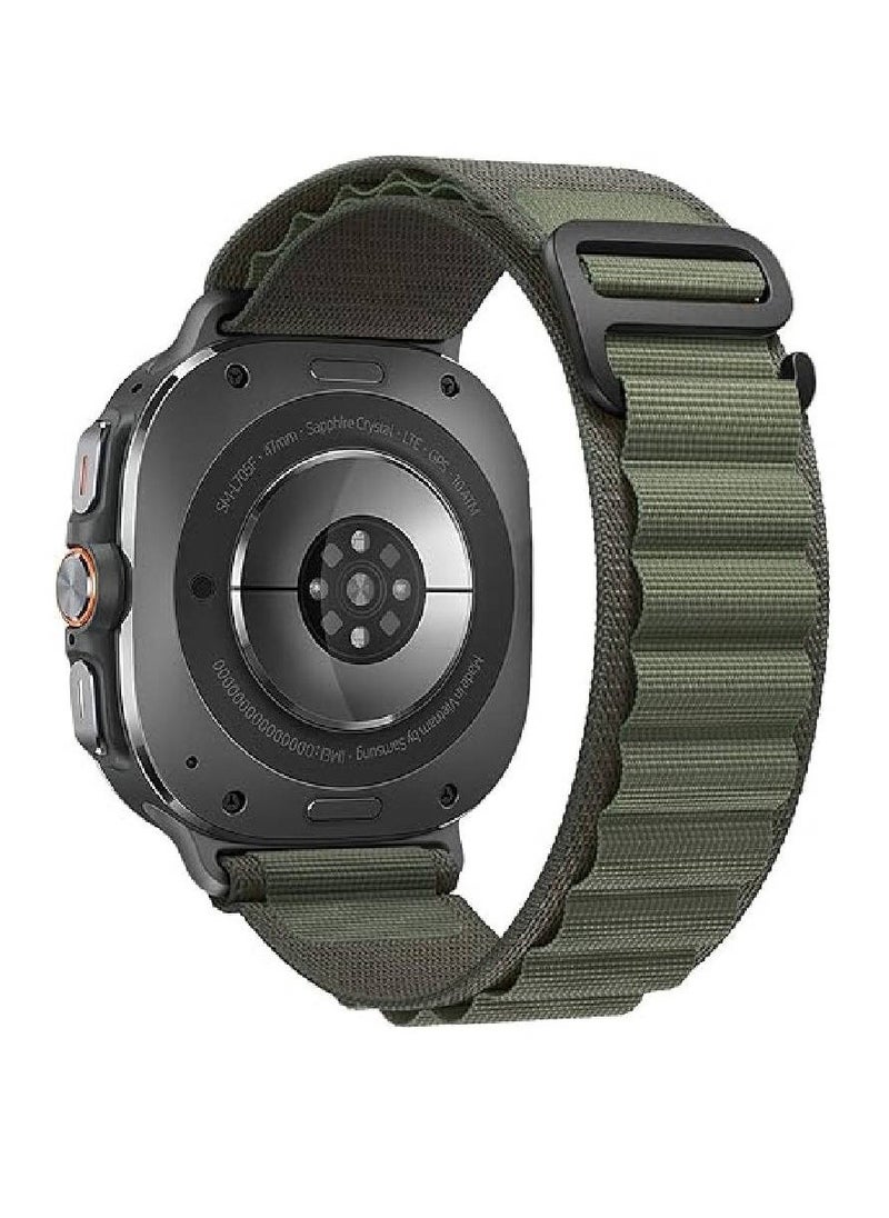 Generic - Trail Band for Samsung Galaxy Watch Ultra Bands 47mm Men/Women, Rugged Fabric Nylon Alpine Sport Loop Strap for Samsung Galaxy Watch 7 Ultra Band 47 mm 2024 Breathable Replacement Wristband (Green) - Image 1