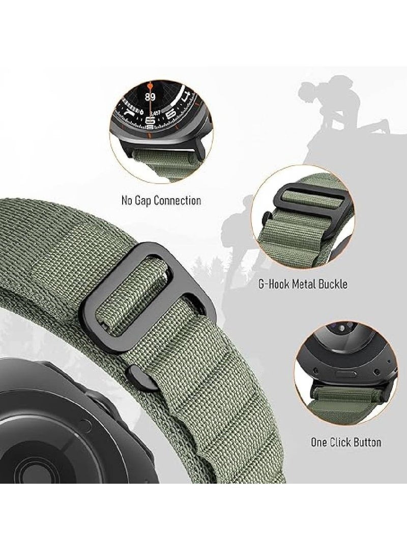 Generic - Trail Band for Samsung Galaxy Watch Ultra Bands 47mm Men/Women, Rugged Fabric Nylon Alpine Sport Loop Strap for Samsung Galaxy Watch 7 Ultra Band 47 mm 2024 Breathable Replacement Wristband (Green) - Image 1