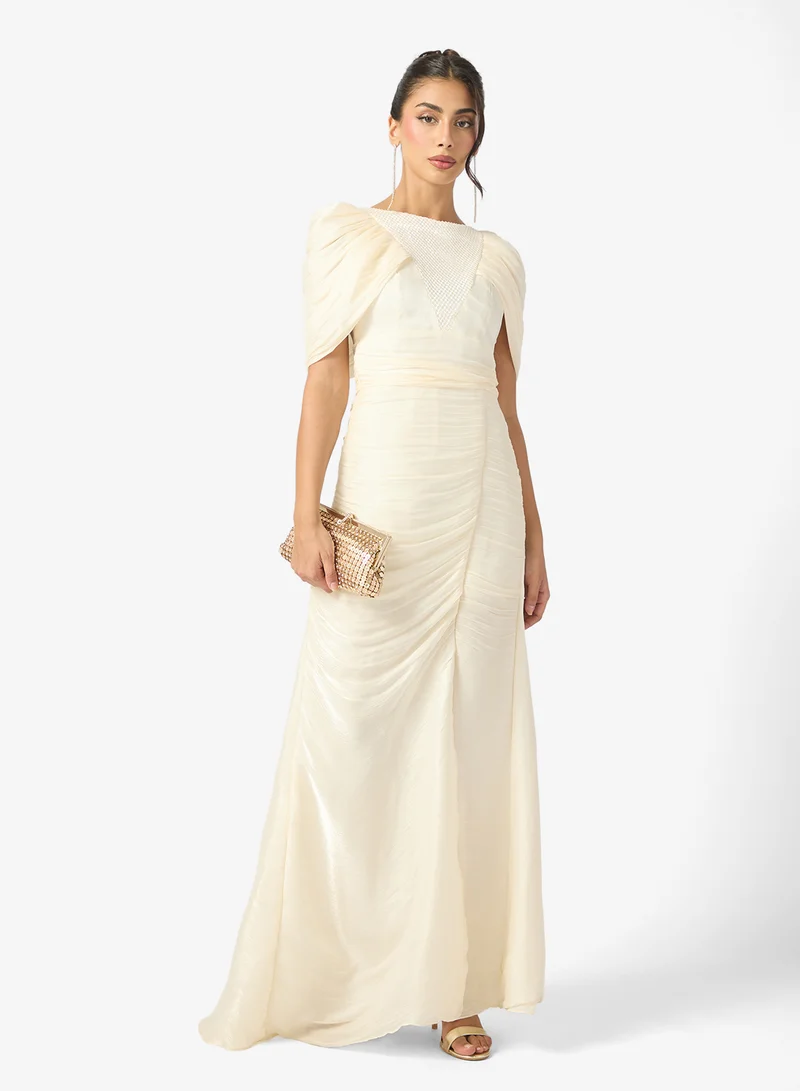 Namshi x Evening Dress With Embellished Neck