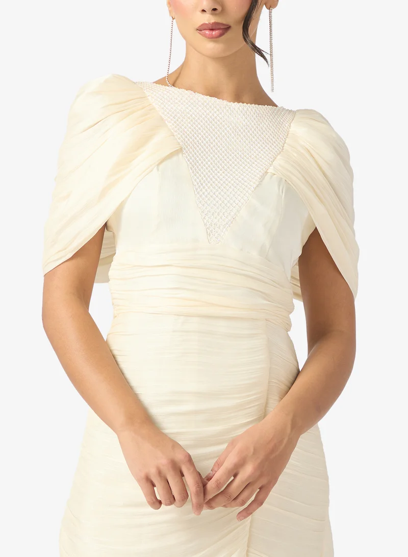 Namshi x Evening Dress With Embellished Neck