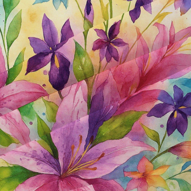 3Pcs Queen Size Fitted Sheet Set Floral Watercolor Artistic Pattern Colorful Flowers Bedding Soft Breathable Mattress Protector - Image 4