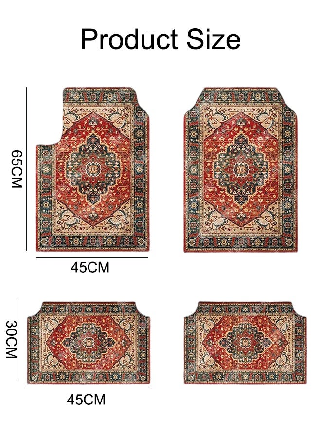 Keranixy 4-Piece Premium Polyester Floor Mat for Cars, SUVs and Trucks, Bohemian Style Carpet Floor Mats for Car,All Weather Protection, Universal to Fit - Image 2
