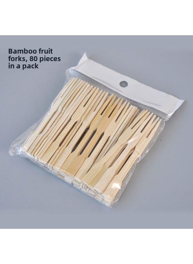 Disposable Fruit Fork Eating Fruit Watermelon Children's Household With Storage Box Small Fork Bento Box Picnic Supplies-Specifications:Friendly City YaoTuo Boutique OPP Bag 2 Packs (about 160 Pieces)  - Image 2