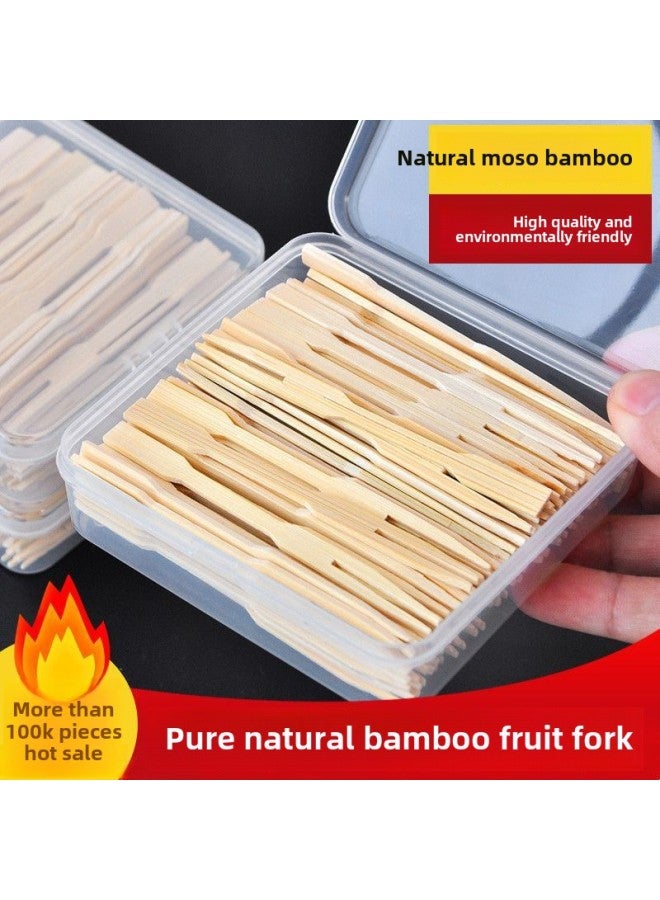 Disposable Fruit Fork Eating Fruit Watermelon Children's Household With Storage Box Small Fork Bento Box Picnic Supplies-Specifications:Friendly City YaoTuo Boutique OPP Bag 2 Packs (about 160 Pieces)  - Image 3