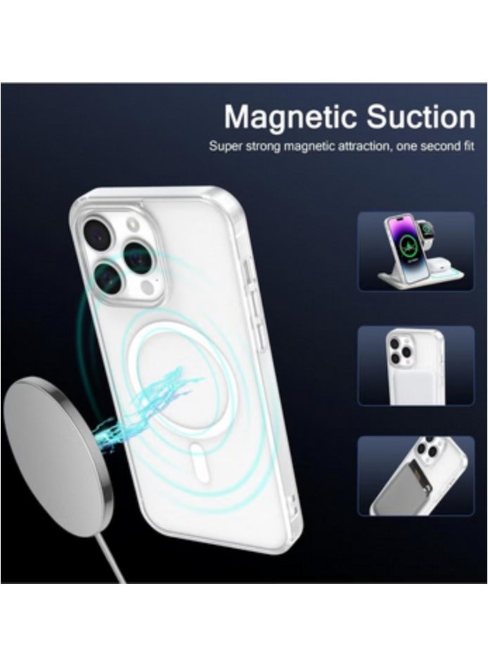 Case 3 in 1 Combo Compatible iPhone 16 Pro, Clear Magnetic Case, Screen Protector and Lens Cover - Image 3