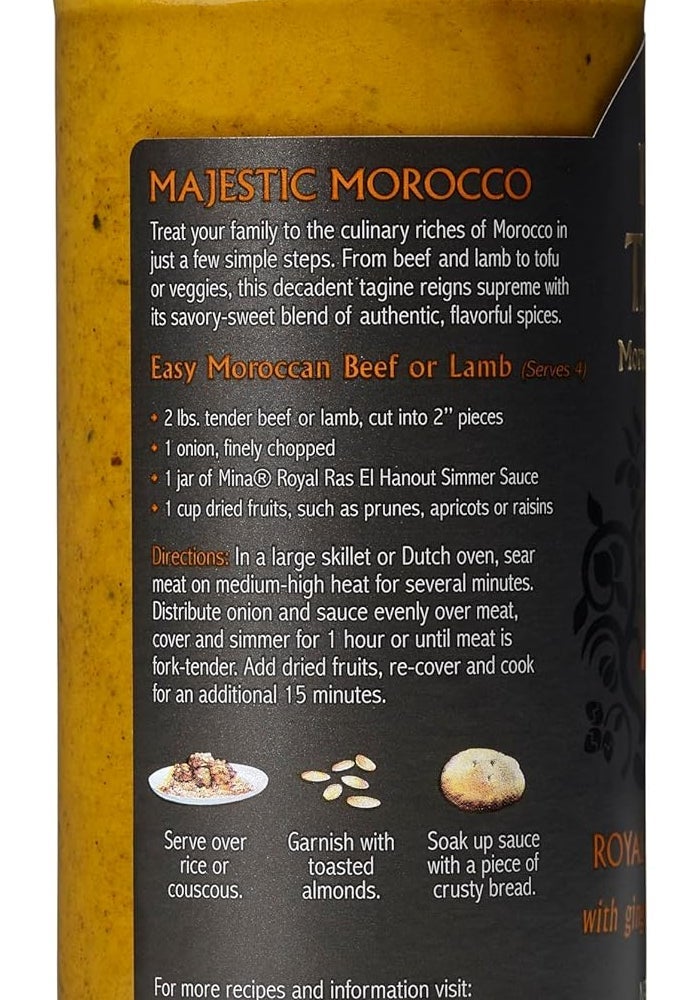 Mina Moroccan Simmer Sauce - Royal Ras El Hanout with Ginger, Cinnamon & Saffron, 12 Oz - Image 3