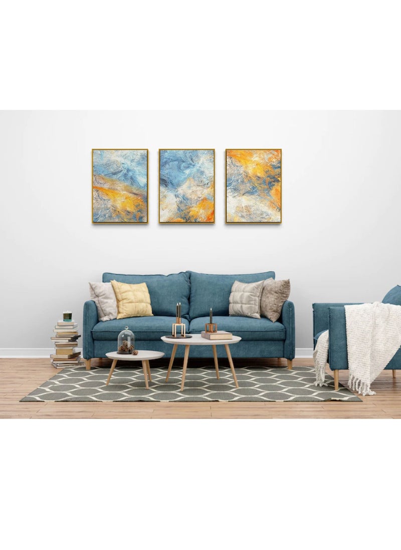 Green Gold Canvas Framed Wall Art
