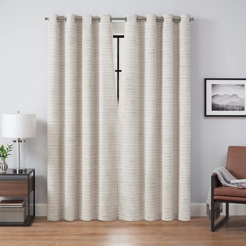 Eclipse Branson Magnitech 100% Blackout Curtain, Grommet Window Curtain Panel, Seamless Magnetic Closure for Bedroom, Living Room or Nursery, 63 in long x 50 in wide, (1 Panel), Ivory - Image 2