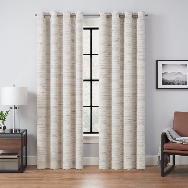 Eclipse Branson Magnitech 100% Blackout Curtain, Grommet Window Curtain Panel, Seamless Magnetic Closure for Bedroom, Living Room or Nursery, 63 in long x 50 in wide, (1 Panel), Ivory - Image 1