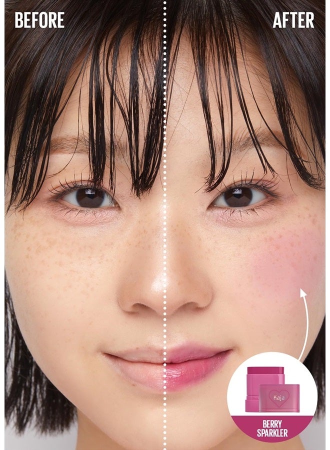 KAJA Dewy Bar - Creamy Multi-Stick Blusher & Lip Balm, Korean Cream Blush Stick for Cheeks and Lips, 45% Moisturizing Oil, Apple Extract, Vitamin-Hyaluronic Acid Infused, 01 Berry Sparkler,10g - Image 3