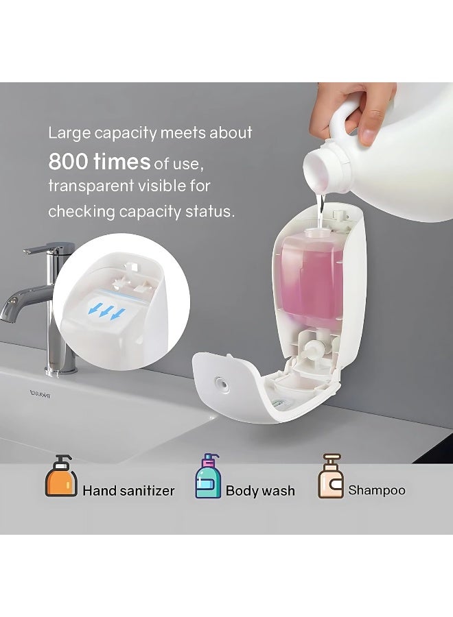 AKC 800ml Wall Mounted Manual Soap Dispenser – ABS Plastic Liquid Hand Soap Dispenser for Bathroom or Kitchen, Lockable, No-Drip, Refillable for Home or Commercial Use - Image 2