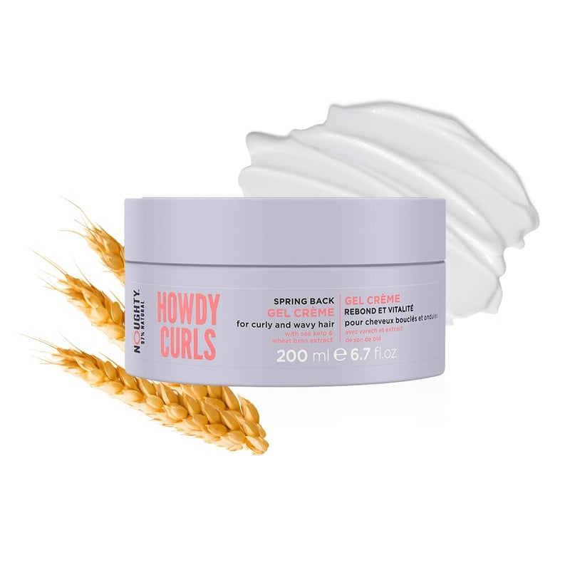 Noughty 97% Natural Howdy Curls Spring Back Gel Creme, Formulated for Curly and Wavy Hair, with Sea Kelp and Wheat Bran Extract 6.7fl.oz - Image 3