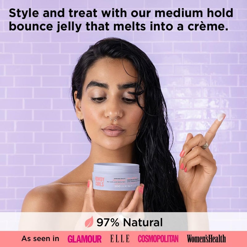 Noughty 97% Natural Howdy Curls Spring Back Gel Creme, Formulated for Curly and Wavy Hair, with Sea Kelp and Wheat Bran Extract 6.7fl.oz - Image 5