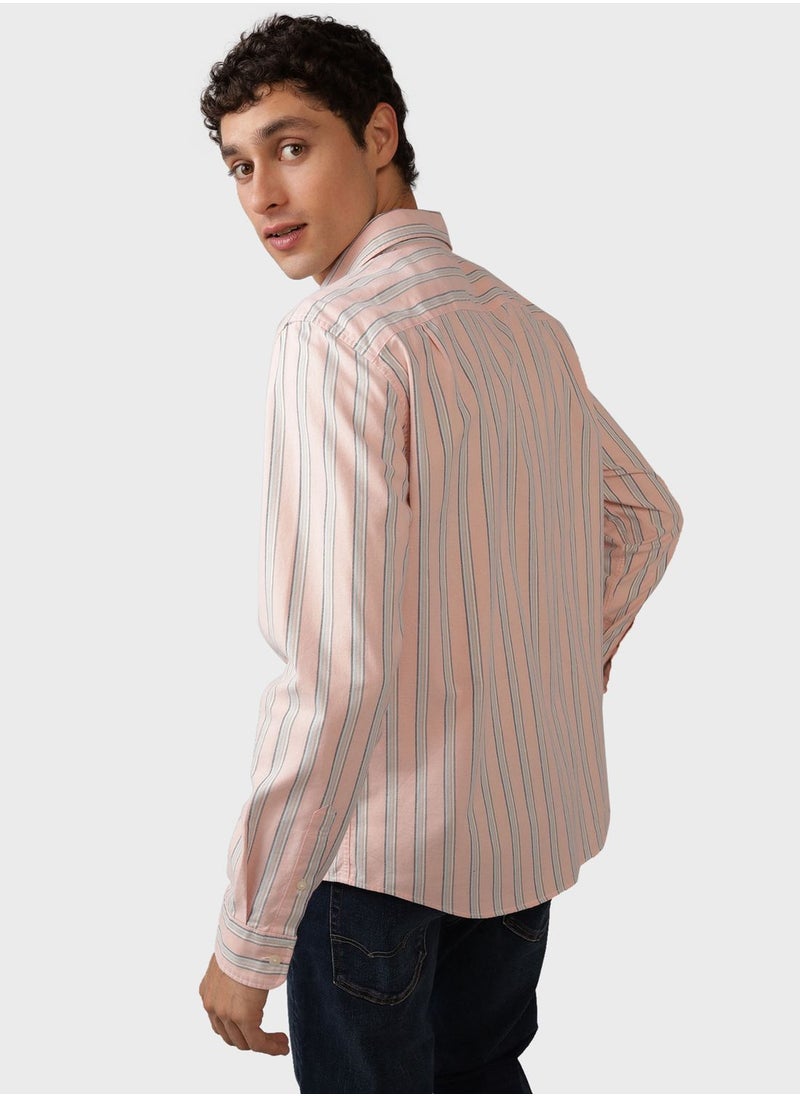 Embroidered Logo Stripe Slim Fit Oxford Shirt - pzsku/Z62AD832EAF1D6CA94630Z/45/_/1719433331/ac8a12e9-eeb3-41ef-81f0-974923aedde1