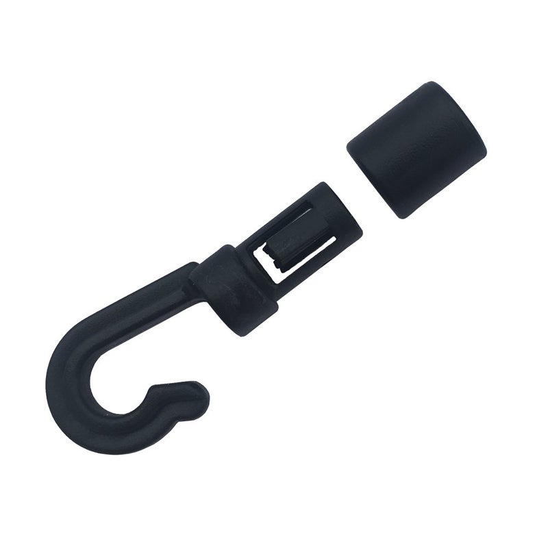 Huouo 10 Pcs Bungee Shock Cord Hook for 1/4 inch and 3/16 inch Rope Terminal Ends Tabbed S Open Hooks for Kayaks - Image 5