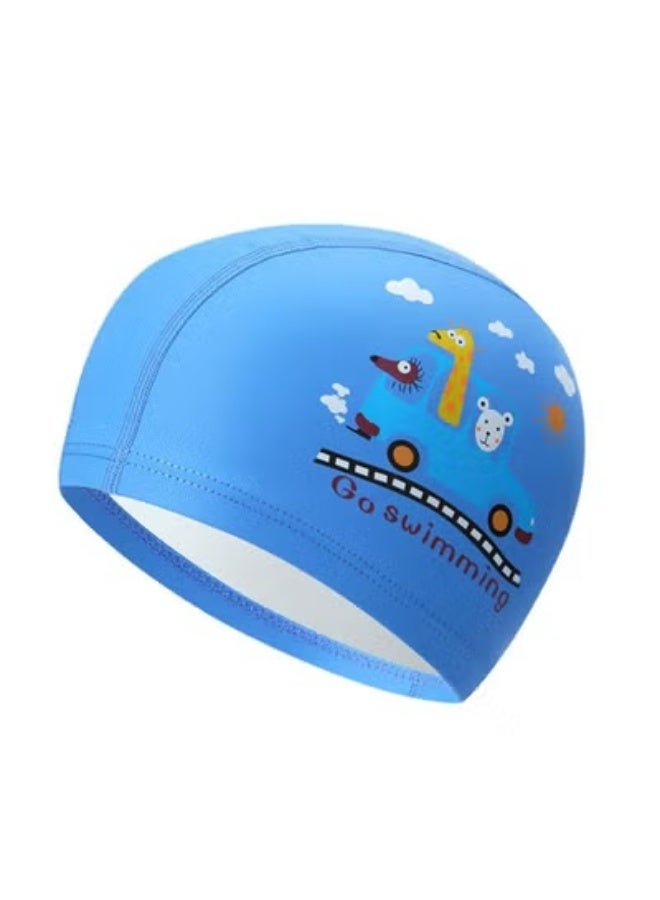Cartoon Pu Waterproof Ear Protection Children'S Swimming Cap - Image 1