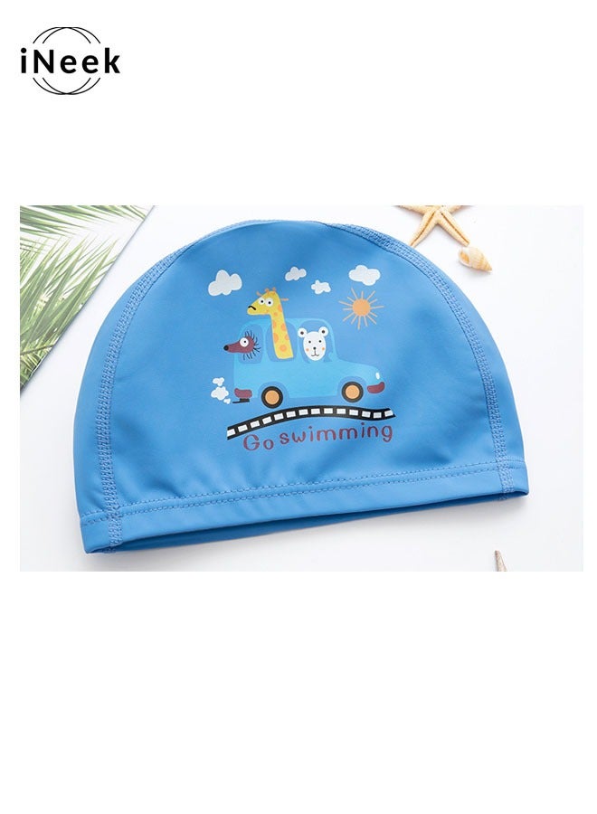 Cartoon Pu Waterproof Ear Protection Children'S Swimming Cap - Image 2