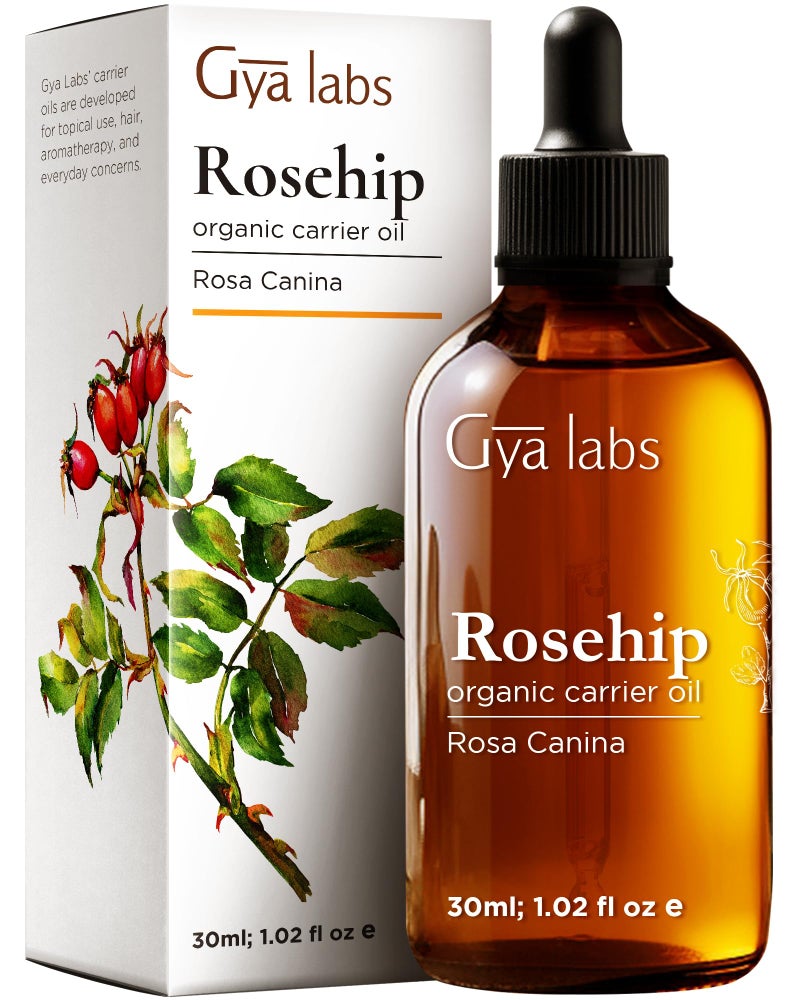 Gya Labs Organic Rosehip Oil for Face 100 Pure Natural Vegan Rosehip Seed Carrier Oil for Skin Hair Body 1 Fl Oz