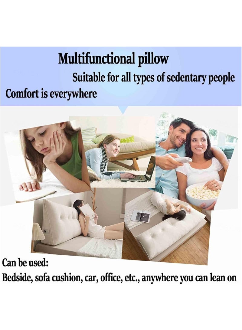 Reading Cushion for Bed and Sofa Wedge Cushion Sofa Lumbar Cushion Bed Cushion Back Cushion Seat Cushion Bed Chair Cushion Headboard Bed Seat Cushion Removable Cover 150 50 20  - Image 4