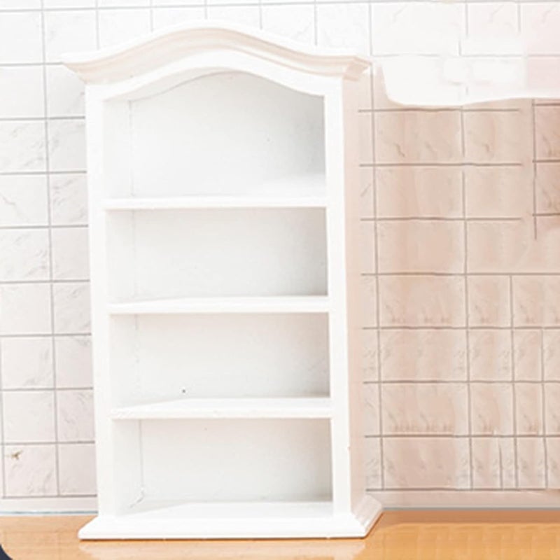 كلاراكو خزانة كتب خشبية من خشب البتولا بأربعة طبقات، مصنوعة يدويًا، لبيت الدمى، مناسبة لغرفة بيت الدمى، ديكور منزلي الصنع. - Image 3