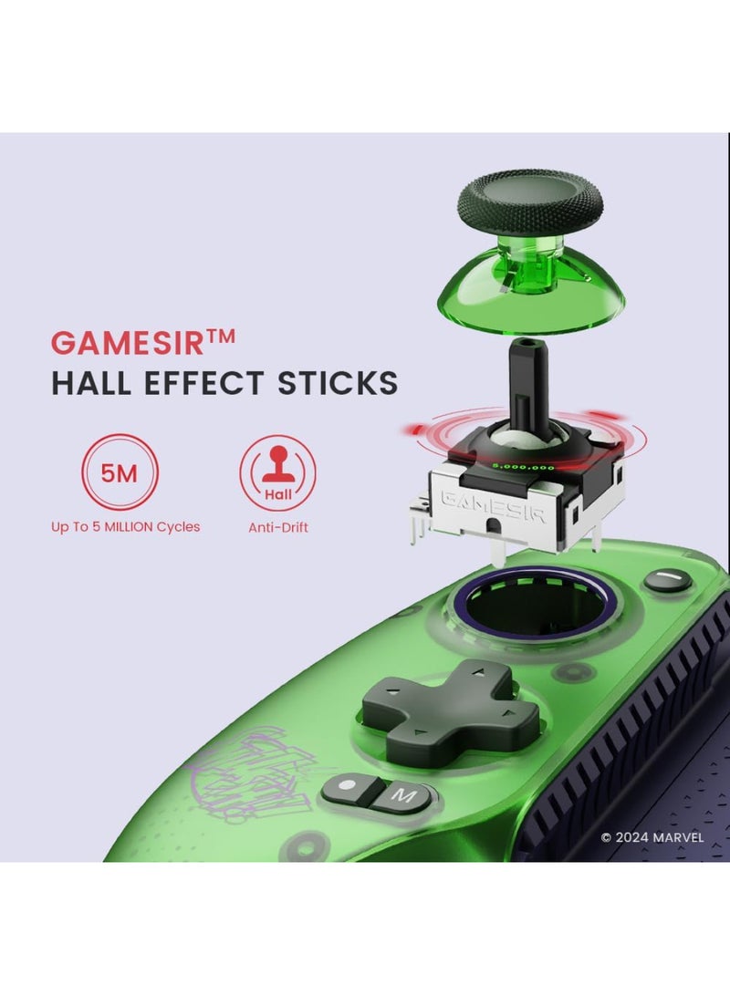 GameSir Galileo G8 Plus HULK Edition Bluetooth Mobile Game Controller for Switch & iOS & Android & Tablets, Wireless Gamepad with Hall Effect Joysticks/Hall Trigger, Play Minecraft, Genshin Impact, Call of Duty Mobile - Image 2