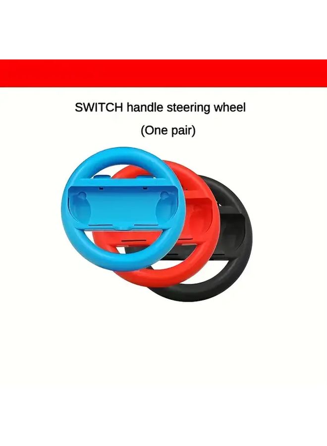 2Pcs Black Steering Wheel Set For Nintendo Switch Home Sports Party Racing Game Accessories Compatible With Joy Con Controllers Motion Control Gaming Interactive Gameplay Compact Sturdy Lightweight - Image 3