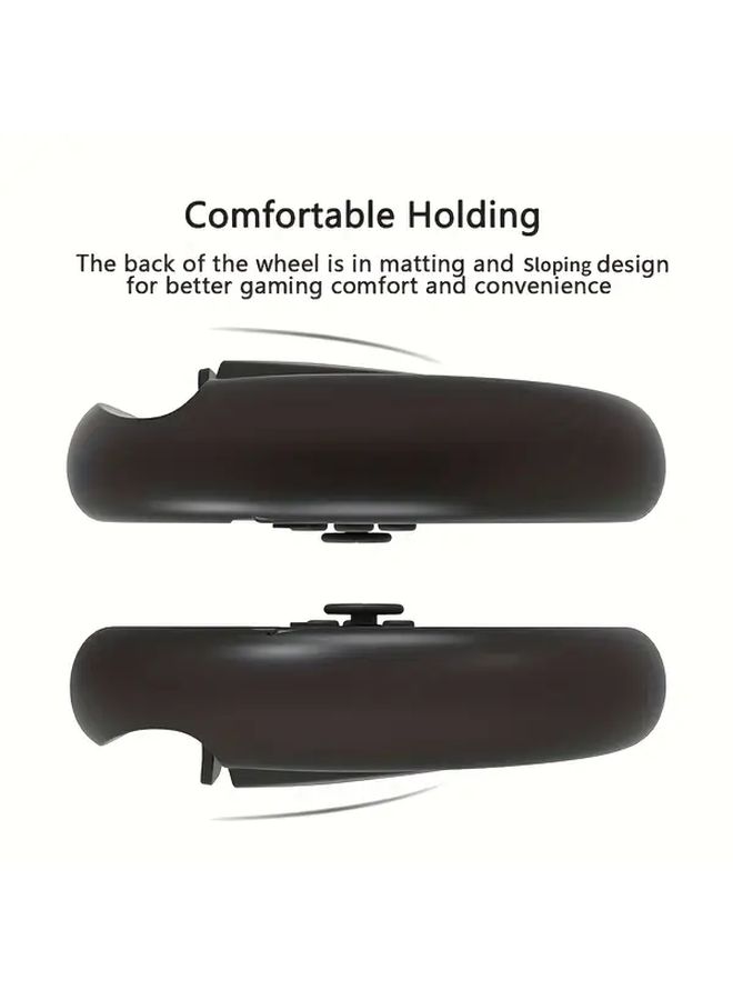 2Pcs Black Steering Wheel Set For Nintendo Switch Home Sports Party Racing Game Accessories Compatible With Joy Con Controllers Motion Control Gaming Interactive Gameplay Compact Sturdy Lightweight - Image 4