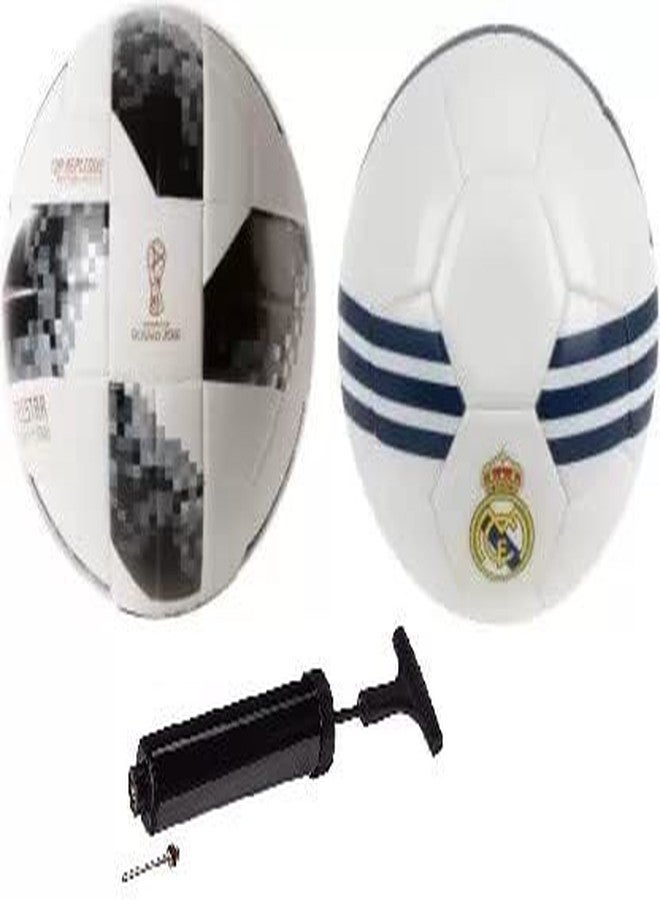 مجموعة ويكيغو لكرة قدم سوداء من مدريد وتيليستار مع مضخة هواء - Image 2