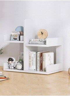 Multipurpose Multi-Tiers Large Space Desktop Bookshelf Organizer and Accessories Storage Display Rack Bookcase for Home Office Furniture 41x18x47 cm