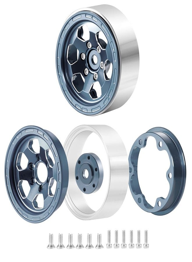 MOHERO 4Pcs 1.3 Aluminium Beadlock Wheel Rims for 1/18 1/24 RC Crawler TRX4M Axial SCX24 Upgrade Parts (Grey) - Image 3