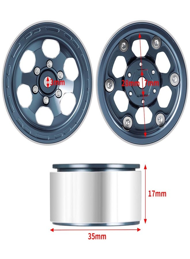 MOHERO 4Pcs 1.3 Aluminium Beadlock Wheel Rims for 1/18 1/24 RC Crawler TRX4M Axial SCX24 Upgrade Parts (Grey) - Image 5