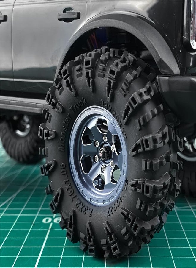 MOHERO 4Pcs 1.3 Aluminium Beadlock Wheel Rims for 1/18 1/24 RC Crawler TRX4M Axial SCX24 Upgrade Parts (Grey) - Image 2