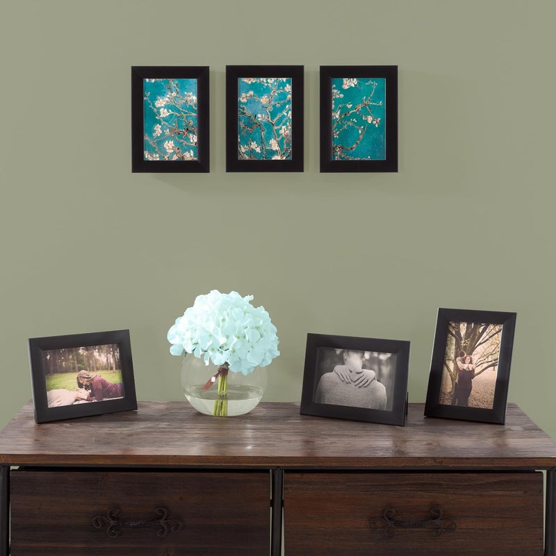 ديكور هيلز مجموعة إطارات صور "ديكورهيلز" (Decorhills) للمنزل - عبوة إطارات مقاس 4×6 مخصصة لجدار عرض الصور، مزودة بحوامل وخطافات تعليق - طقم مكون من 6 قطع (باللون الأسود). - Image 4