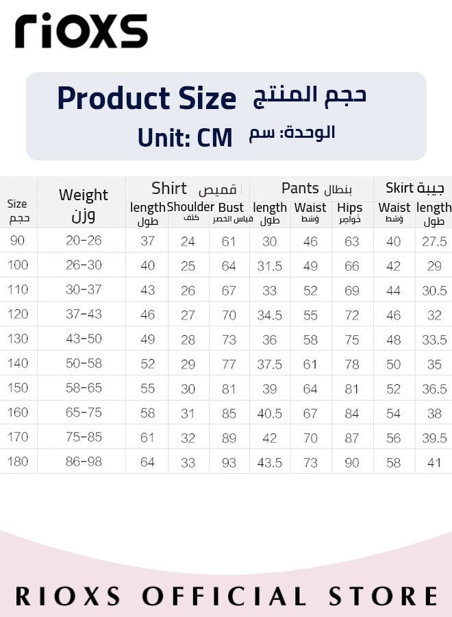 Kids Girls 5pcs Formal Dresswear Ceremony Clothing Set with Short Sleeves Shirt Bowtie Skirts Suspender and Stockings for Party Wedding Performance and Formal Occasions