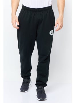 Men Sportswear Fit Graphic Print Outdoor Sweatpants, Black