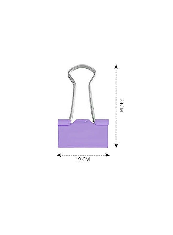 Generic 40 Pcs Office Clips Binder Clips Set, Medium Size Metal Fold Back Clips with Box for Office School and Home Supplies, Document Organizing (Pink+Purple)  - Image 2