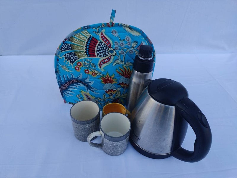 Malan Bai غطاء شاي مالان باي ماندالا يدوي الصنع شتوي غطاء دافئ لوعاء الشاي من القطن غطاء قهوة ساخنة ديكور مطبخ يدوي الصنع العلامة التجارية: مالان باي (النمط 42) - Image 2